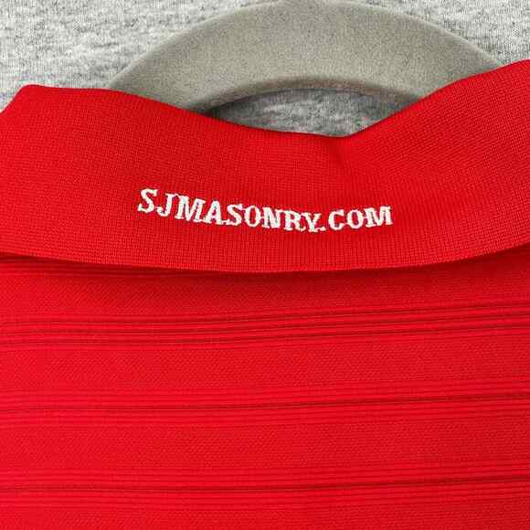 Nike Golf Shirt Mens Medium Red Polo Short Sleeve Fit Dry Collar Logo - Picture 12 of 12